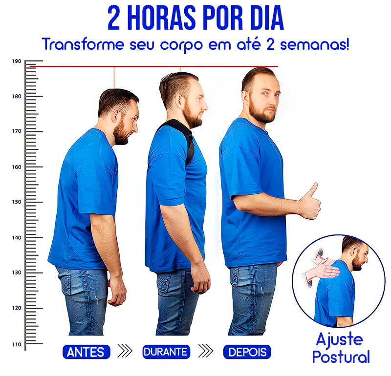 Corretor Postural Ajustável - Coluna, Ombro, Lombar e Clavícula